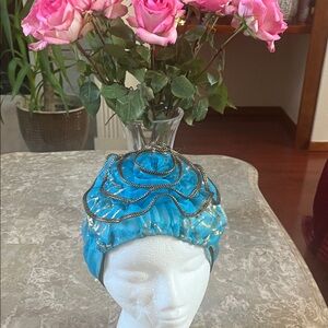 Elegant Blue and Gold Women's Headpiece